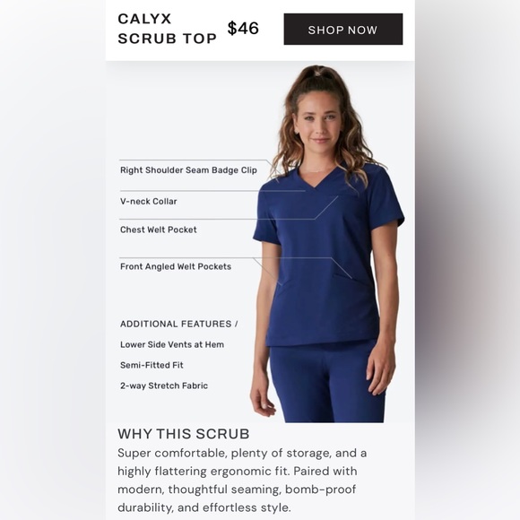 Medelita Navy Scrub 3-piece Bundle | Sz: Medium - Picture 4 of 16